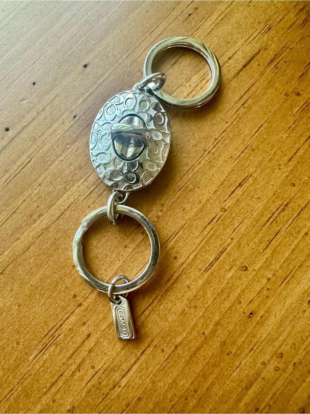 Coach Silver-Tone Signature Toggle Keychain